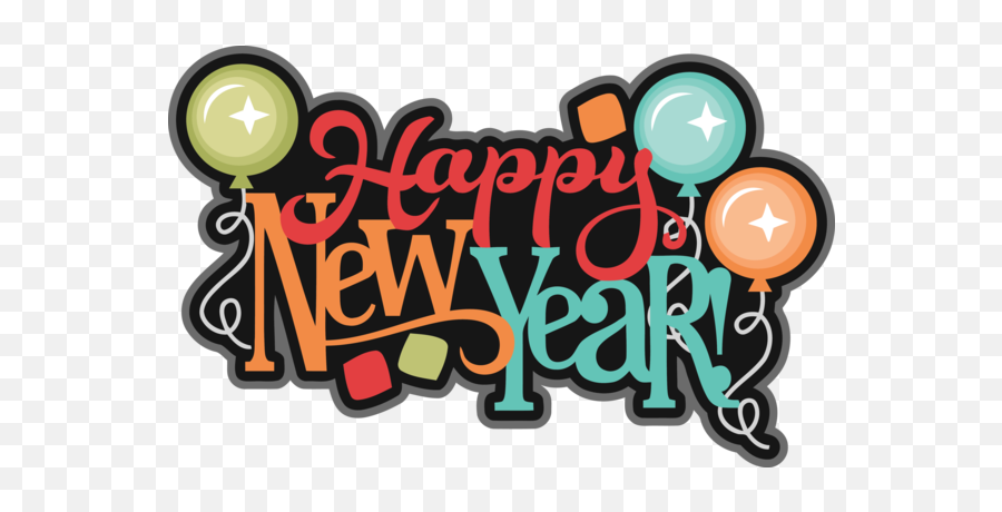 Download Free New Year Text Font Logo For Happy Lyrics Icon - Transparent Background Happy New Year Clip Art Png,Icon Lyrics