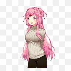 Doki Png - Doki Literature Club Hair Pink Clothing Natsuki