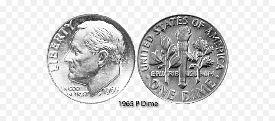 Dime Value - 1965 P Roosevelt Dime Png,Dime Png