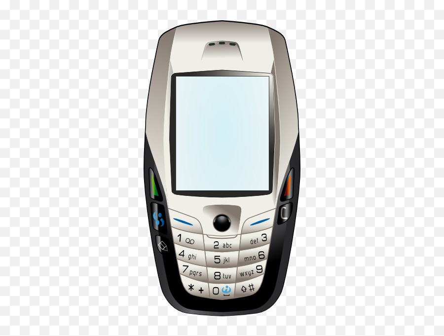 Nokia Cell Phone Blue Screen Clip Art - Vector Nokia 6600 Vector Png,Cell Phone Icon Blue