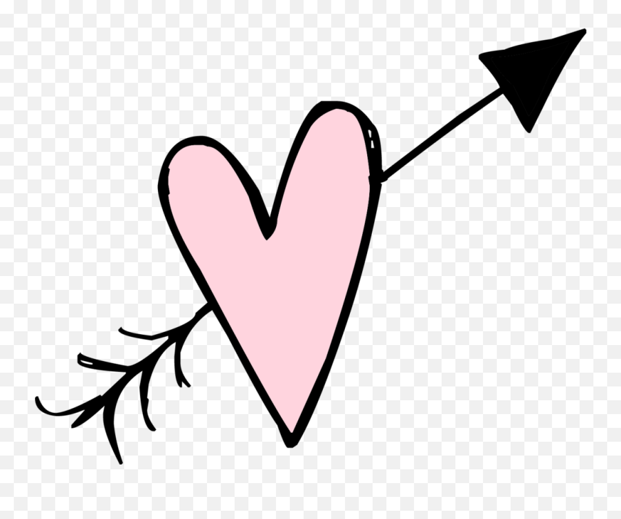 Download Hearts Clipart Scribble - Heart With Arrow Doodle Png,Heart Doodle Png