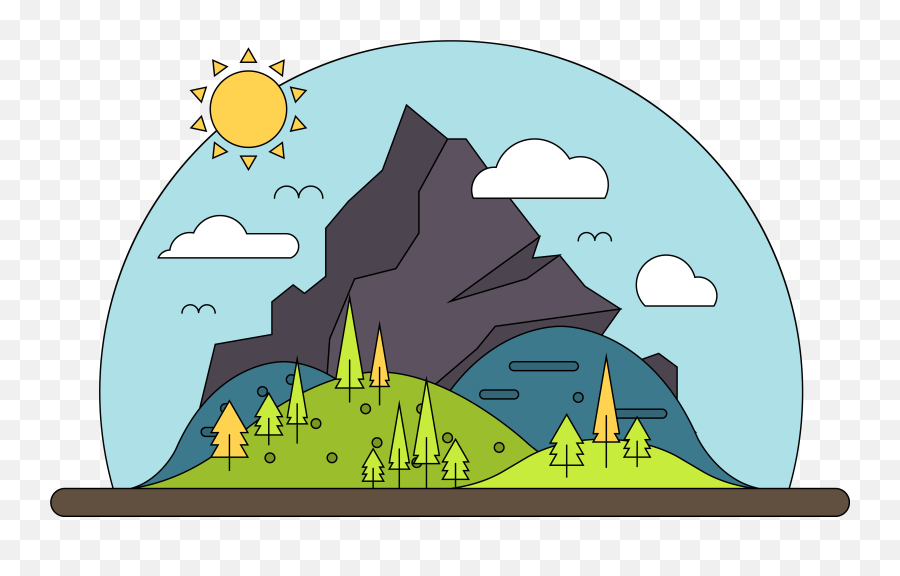 Download Mountain Vector Cartoon Landscape Free Transparent - Mountain Cartoon Png,Free Transparent Images