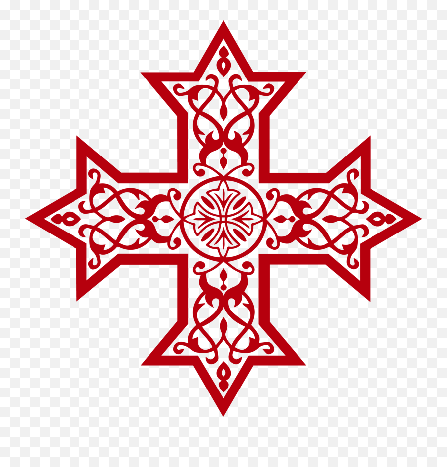 Download Hd Coptic Cross Decal - Red Coptic Cross Png,Red Cross Transparent Background