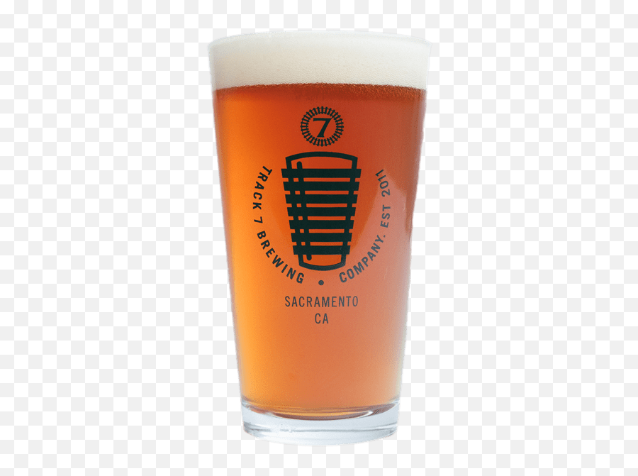 Download Track 7 Pint Glass With Medium - Track 7 Brewing Png,Beer Pint Png