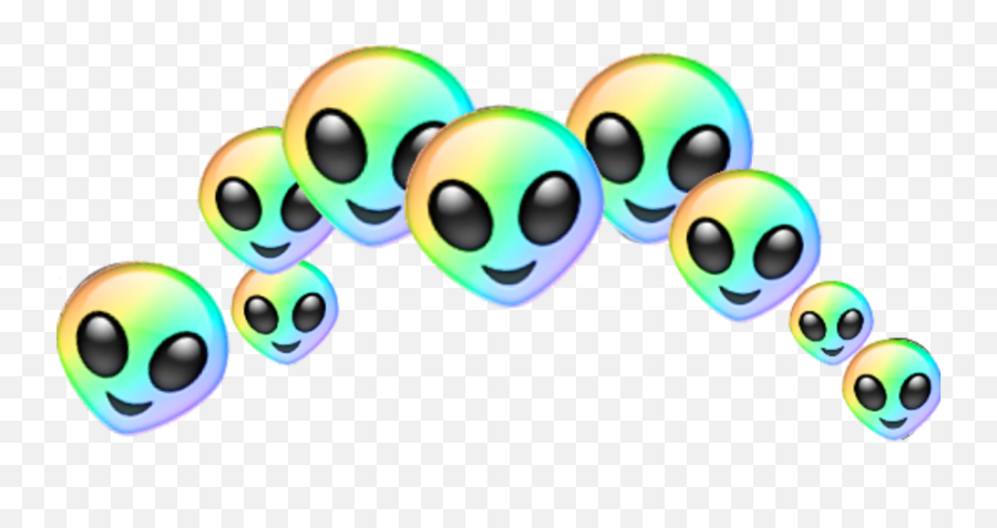 Aesthetic Vaporwave 90s 80s Rainbow Alien Crown Aliencr - Alien Emoji Crown Png,90s Png
