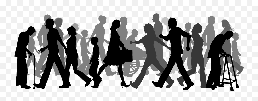 Clip Art - Cartoon Crowd Of People Walking Png,Group Of People Png - free  transparent png images 
