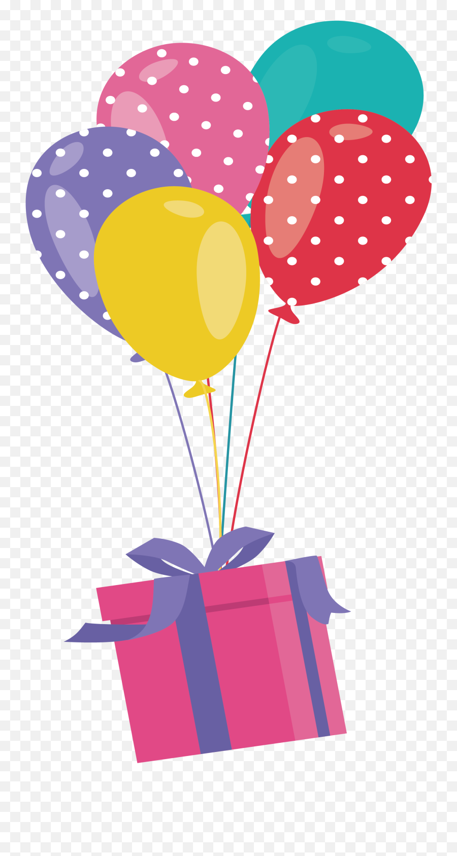 Gift Clipart Balloon - Balloon With Gift Clipart Png,Balloons Clipart Png