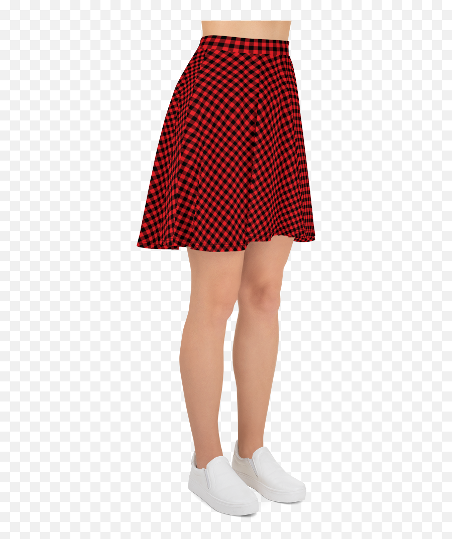 Red Checker - Black Mid Thigh Skirt Png,Skirt Png