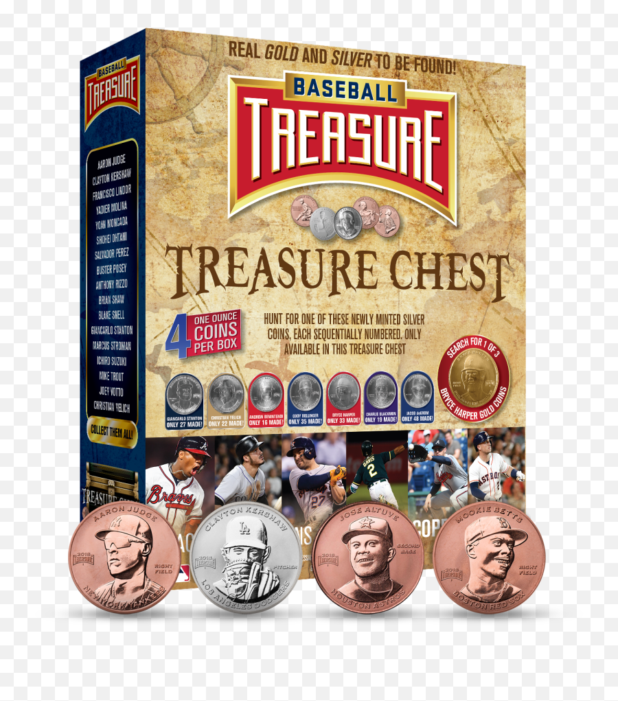 Baseball Treasure Chest - Real Silver Or Gold Coin Each Box U2014 Baseball Treasure Png,Treasure Chest Png