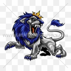 Roaring Lion Cartoon Mascot Production Ready Artwork For T - Cartoon Png,Lion Roar Png