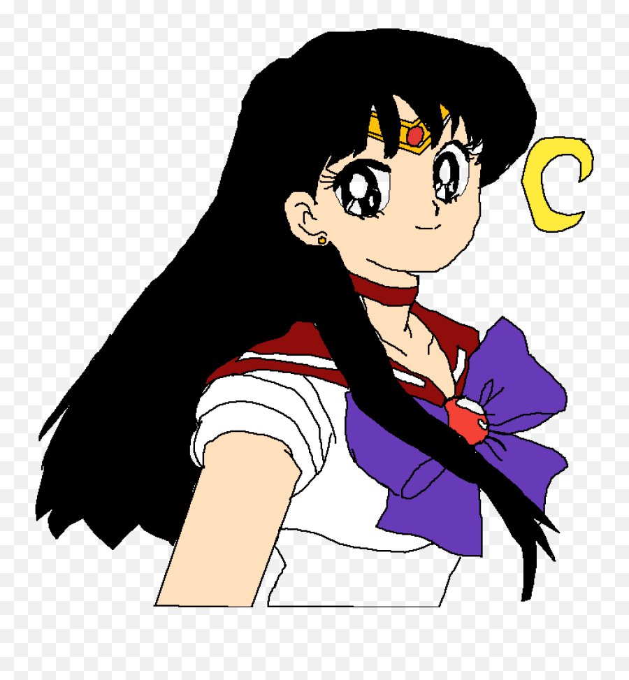Pixilart - Traced Photo Of Sailor Mars For Later By Sailor Moon Girl With Black Hair Png,Sailor Mars Transparent