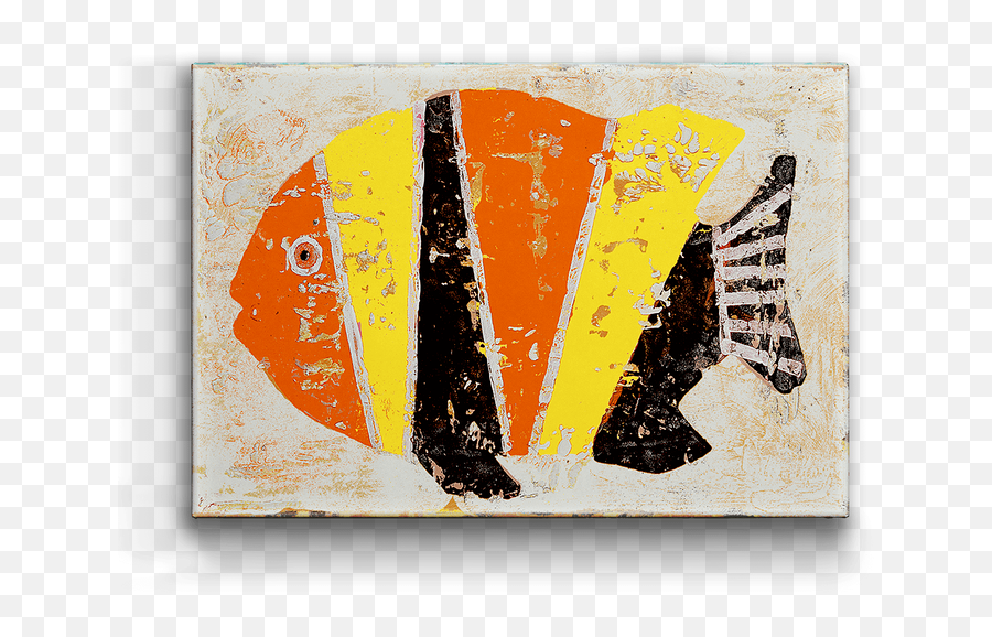 Orange Yellow Black Stripe Fish Box Art - Art Png,Black Stripes Png