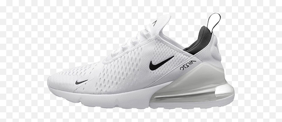 Download Nike Air Max 270 Triple White All Black Swoosh - Air Max 270 Transparent Background Png,White Swoosh Png