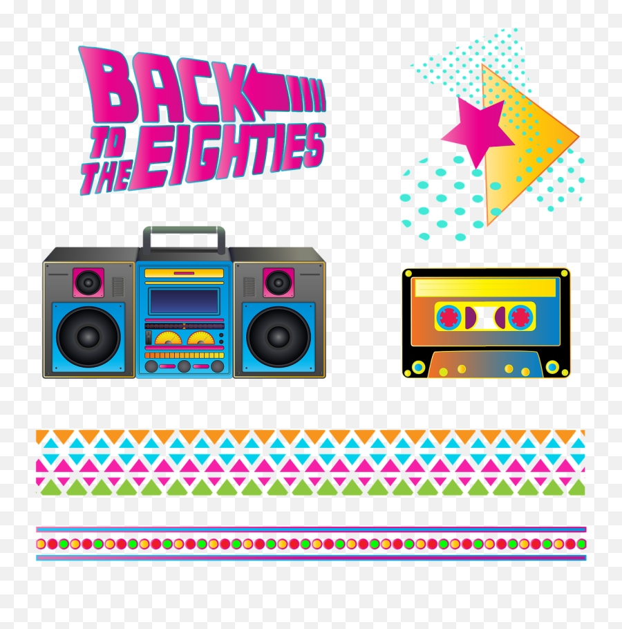 Eighties Boombox Retro - 1980s Png,Eighties Icon