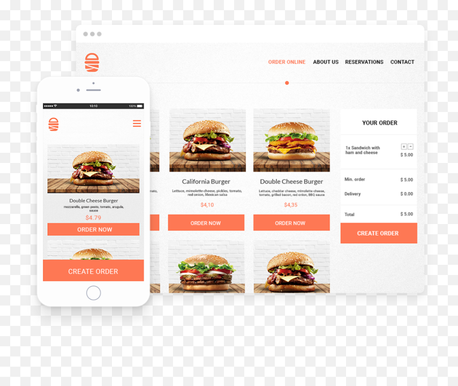Online Food Ordering System U0026 App For Restaurants By The Upmenu - Web Mobile Food Mockup Png,Food Order Icon