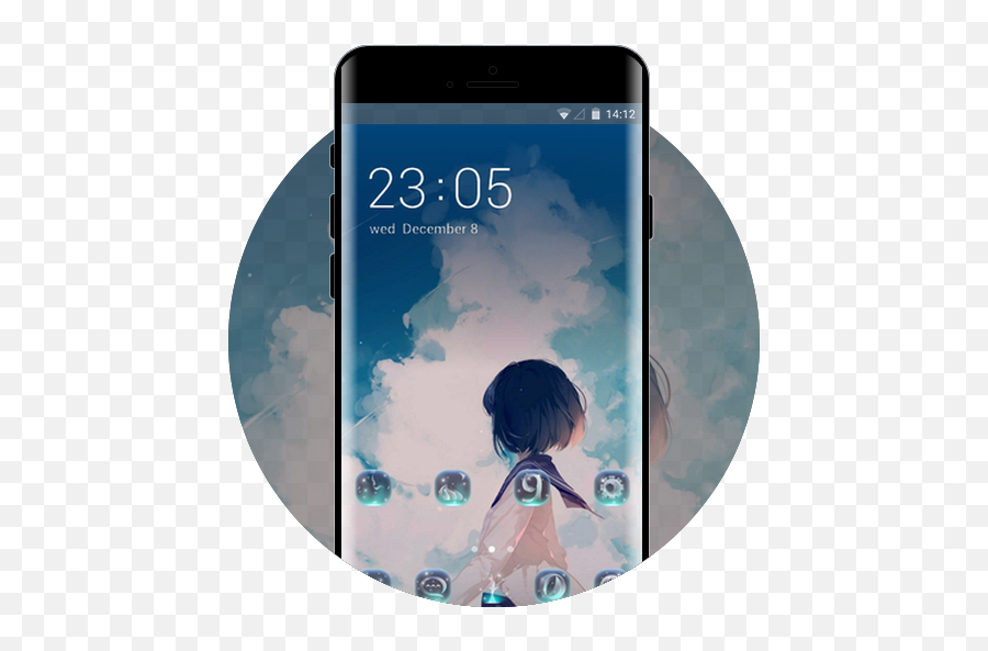 Anime Girl Free Android Theme U2013 U Launcher 3d - Camera Phone Png,Pink Anime Girl Icon