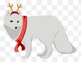 Arctic Fox Polar Flat Xmas - Animal Figure png