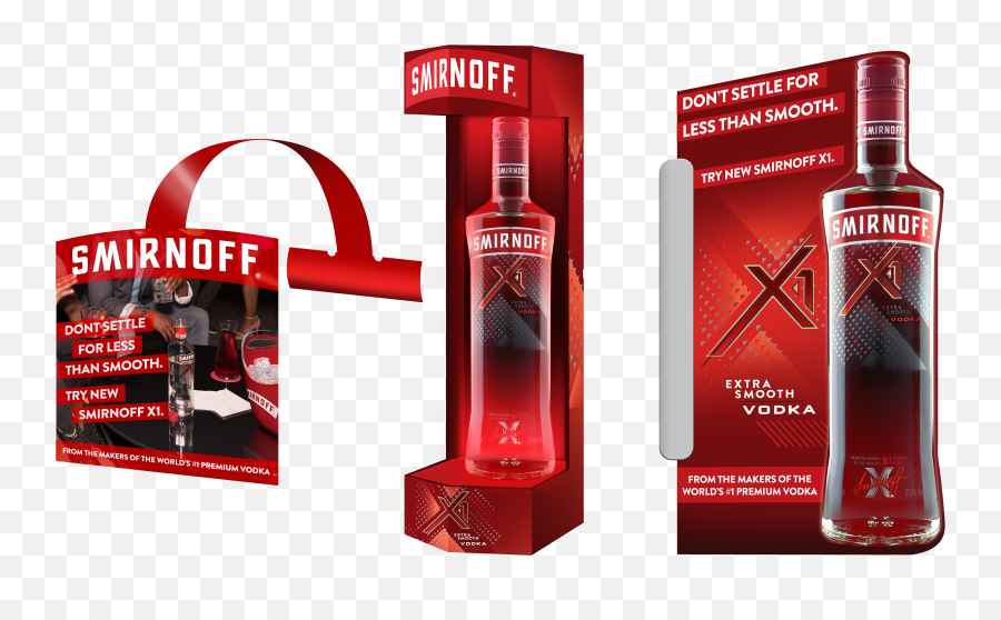 Download Off Premise End Cap Display Featuring X1 And Mixer - Smirnoff Vodka Retail Displays Png,Vodka Bottle Png