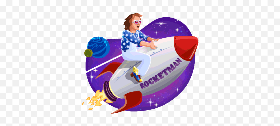 Official Rocketman Stickers By Paramount Digital Entertainment - Rocket Man Gif Transparent Png,Taron Egerton Icon
