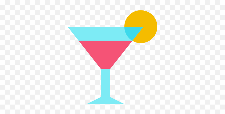 Cocktail Icon In Color Glass Style Png Drinks