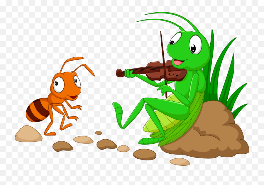 Download Hd La Hormiga Y El Grillo - Ant And Grasshopper Ant And The Grasshopper Png,Grasshopper Png