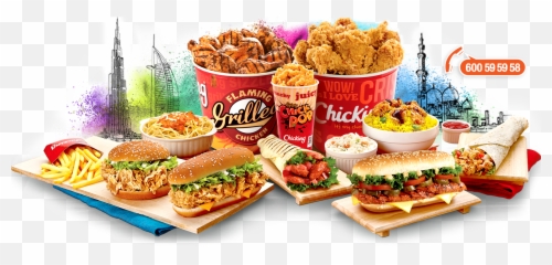 Fast Food Junk Hamburger Fried Chicken Kfc - Fast Food Transparent Junk Food Png,Kfc Png