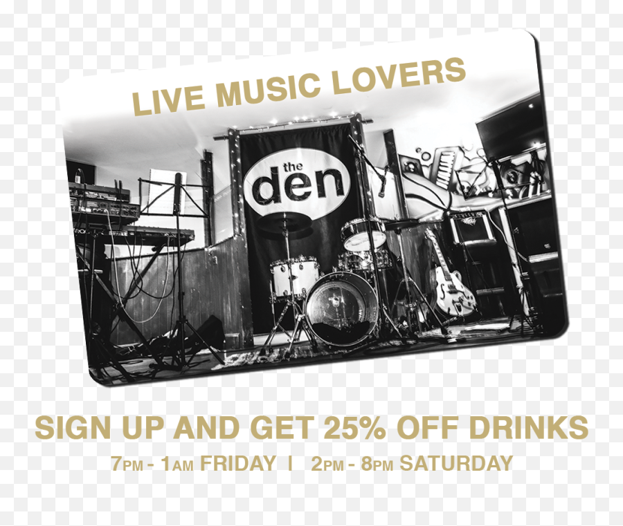 The Den Live Music Lovers Loyalty Card - Partij Voor De Dieren Png,Live Music Png