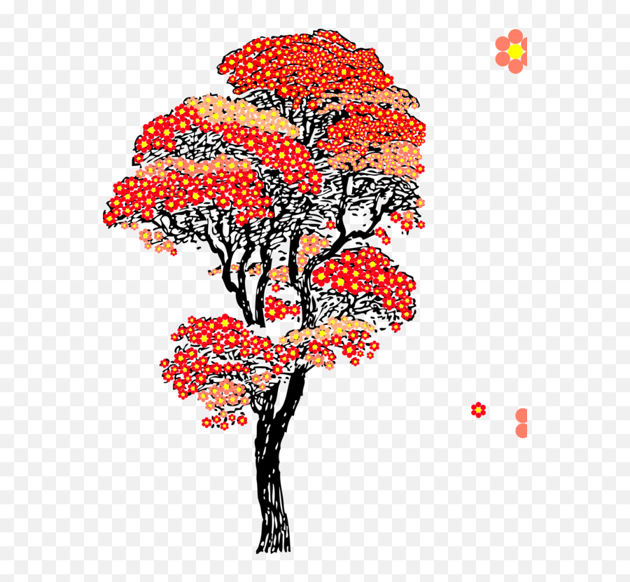 Graphic Designplantflower Png Clipart - Royalty Free Svg Png Drawing Of Tall Trees,Cherry Blossom Png