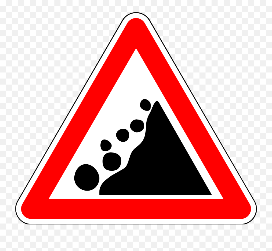 Falling Png - Rocks Falling Png Falling Rocks Sign Png Steep Hill Upwards Sign,Warning Sign Png