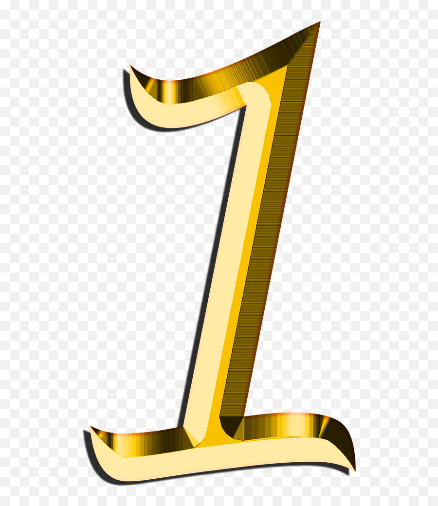 Golden Number 1 Transparent Png - Birthday Symbol 1,1 Png