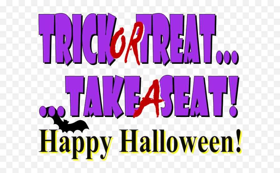 Happy Halloween Text Png - Trick Or Treat 4419456 Vippng Clip Art,Trick Or Treat Png
