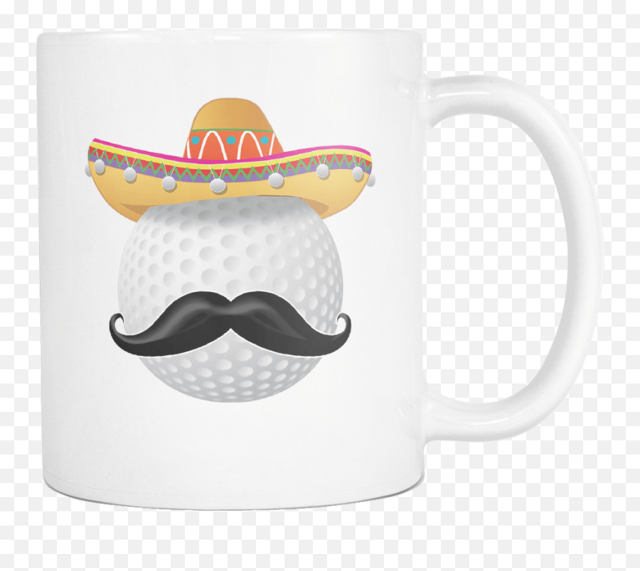 Funny Golf Ball Mustache Mexican Sport - Cinco De Mayo Mexican Fiesta No Siesta Mexico Party 11oz White Funny Coffee Mug Women Men Friends Gift Coffee Cup Png,Mexican Mustache Png