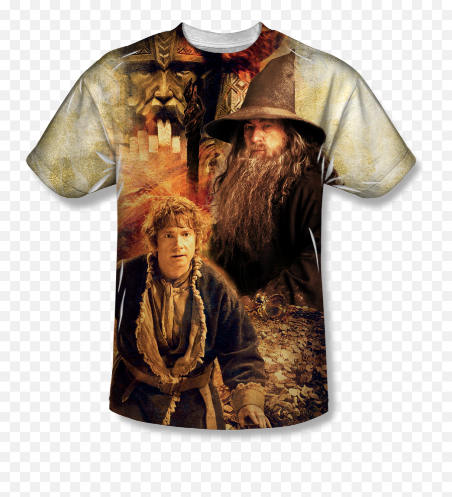 The Hobbit Bilbo And Gandalf All - Over Tshirt Gandalf Png,The Hobbit Png