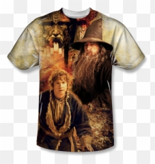 The Hobbit Bilbo And Gandalf All - Over Tshirt Gandalf Png,The Hobbit Png
