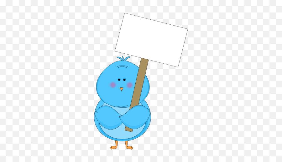 Blue Bird Holding A Blank Sign Clip Art - Blue Bird Holding Bird With Sign Clip Art Png,Blank Sign Png