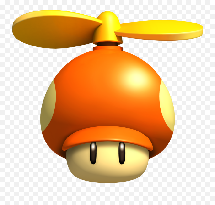 Propeller Mushroom - New Super Mario Bros Wii Propeller Mushroom Png,Propeller Hat Png