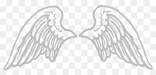 Stone Gray Angel Wings Large Svg Vector - Cartoon Transparent png