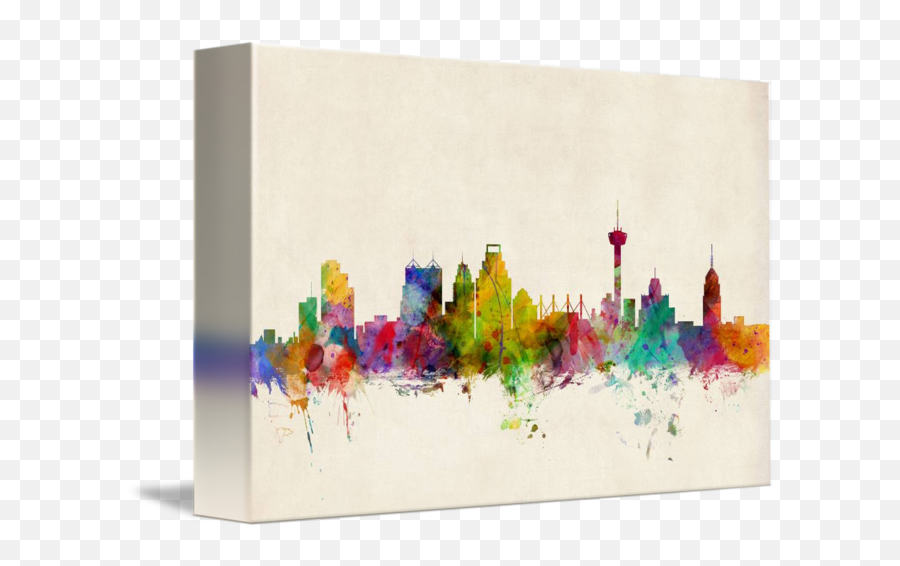 San Antonio Skyline Png - San Antonio Texas Skyline Canvas,Nashville Skyline Silhouette Png