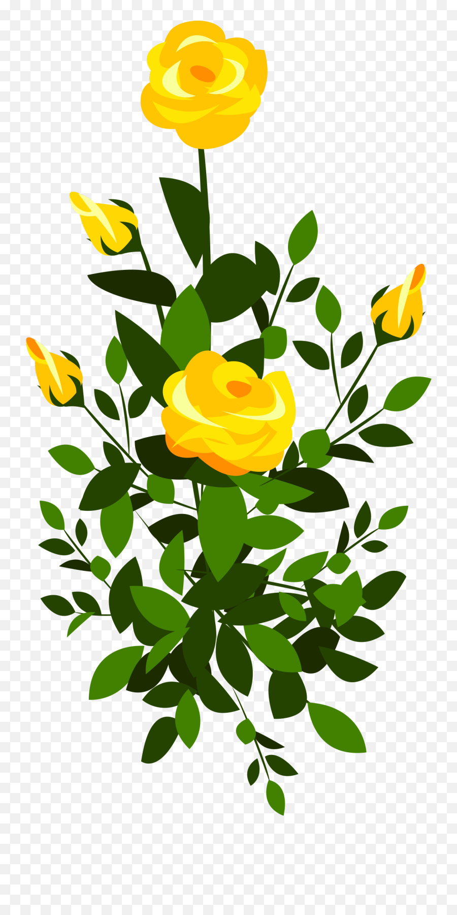 Yellw Rose Png Transparent Images Free Gallery - Transparent Yellow Flower Clipart,Green Flower Png
