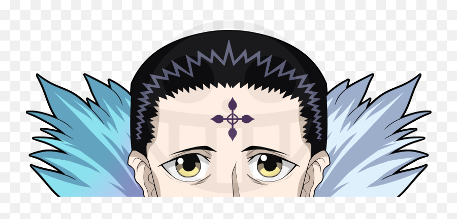 Chrollo Hunter X Peeker - Hunter X Hunter Chrollo Laptop Stickers Png,Naruto Hair Png