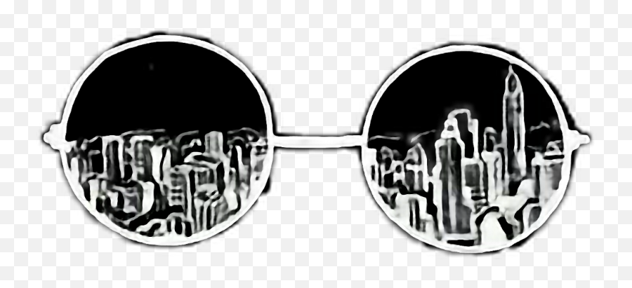 Glasses Aesthetic Black White City Freetoedit - Black Black Tumblr Stickers Png,Black And White Transparent Tumblr