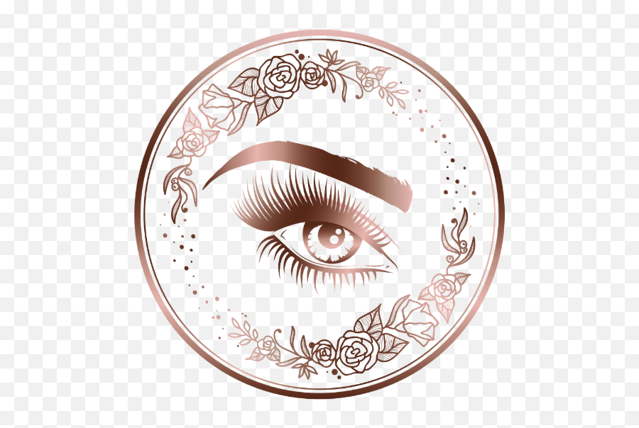 Luxury Floral Rose Gold Lashes Circle Eyes Brows Square - Lashes Logo Design Png,Square Face Icon