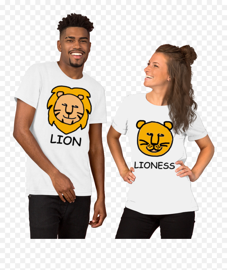 Lion And Lioness - Couples Matching Shirts Happy Png,Lioness Icon