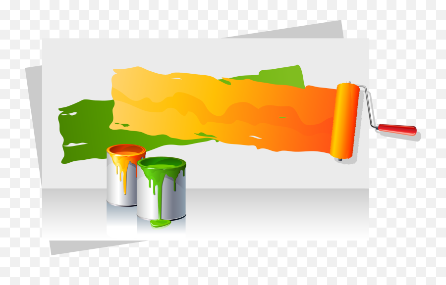 Color Bucket Paint Vector Painting Roller Clipart - Paint Paint Roller Clipart Png,Paint Roller Png