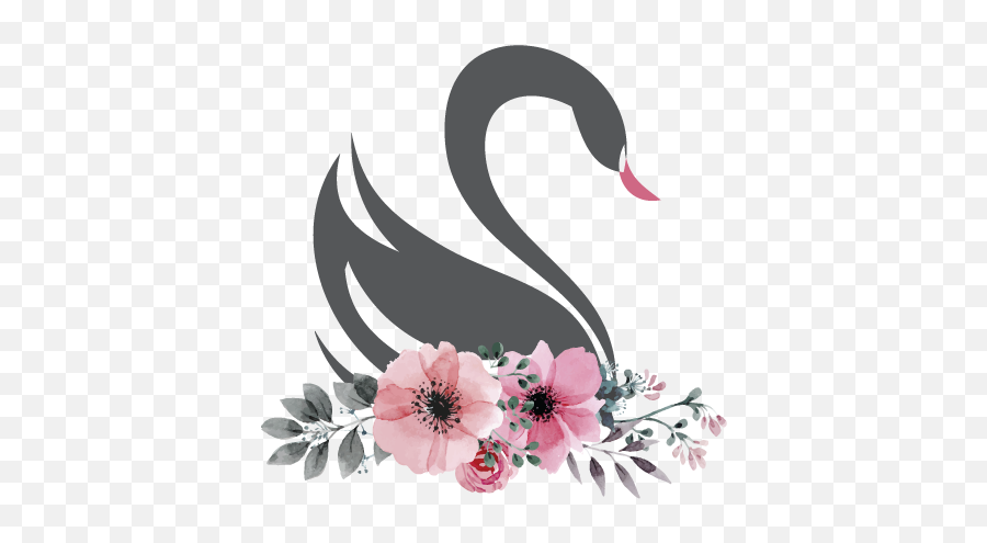 Black Swan Logo Templates - Invitacion Baby Shower Con Flores Png,Swan Png