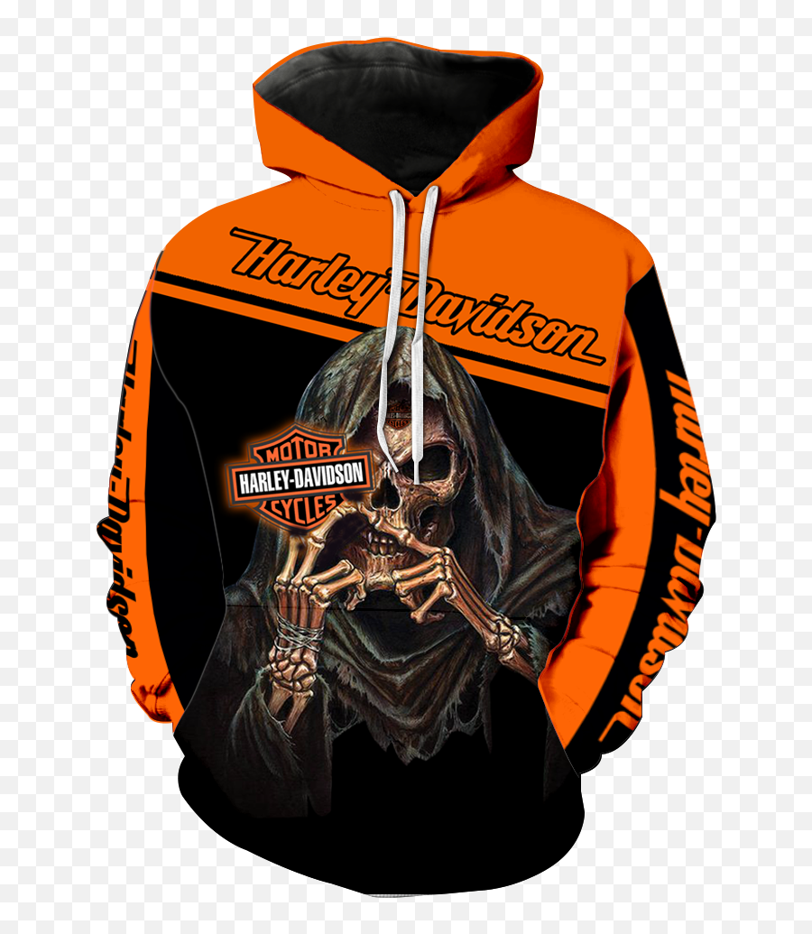 Official - Harleydavidsonmotorcyclepulloverhoodieharleyhoodedgrimreaper Streettrenzscom Png,Icon Skull Motorcycle Jacket