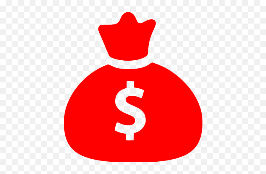 Red Money Bag Icon - Money Bag Icon Red Png,Bags Of Money Png