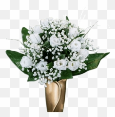 White Roses With Babys Breath - Lily Of The Valley Png,Baby's Breath Png