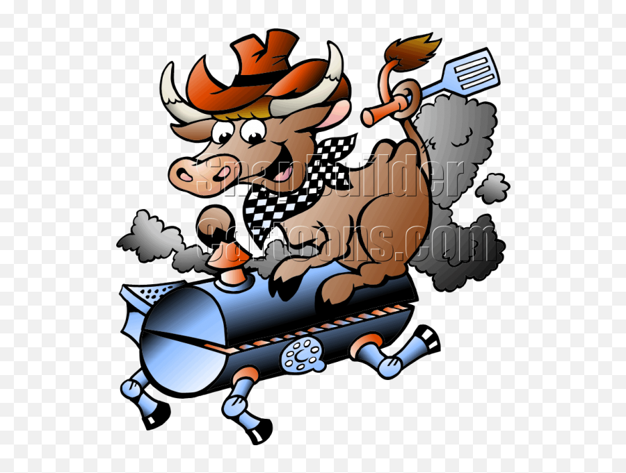 Bbq Grill Cow Holding A Spatula - Bbq Pig Cartoon Png,Bbq Logos