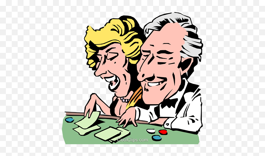 Cartoon Gambling Royalty Free Vector Clip Art Illustration - Gambling Cartoon Png,Gambling Png